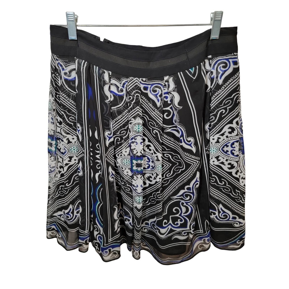 Black White House Black Market Skirt 10 BHWM Sheer Layered